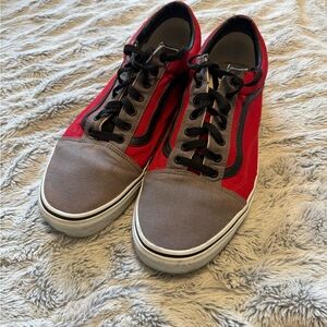 Vans Red/Grey/Black Custom Made